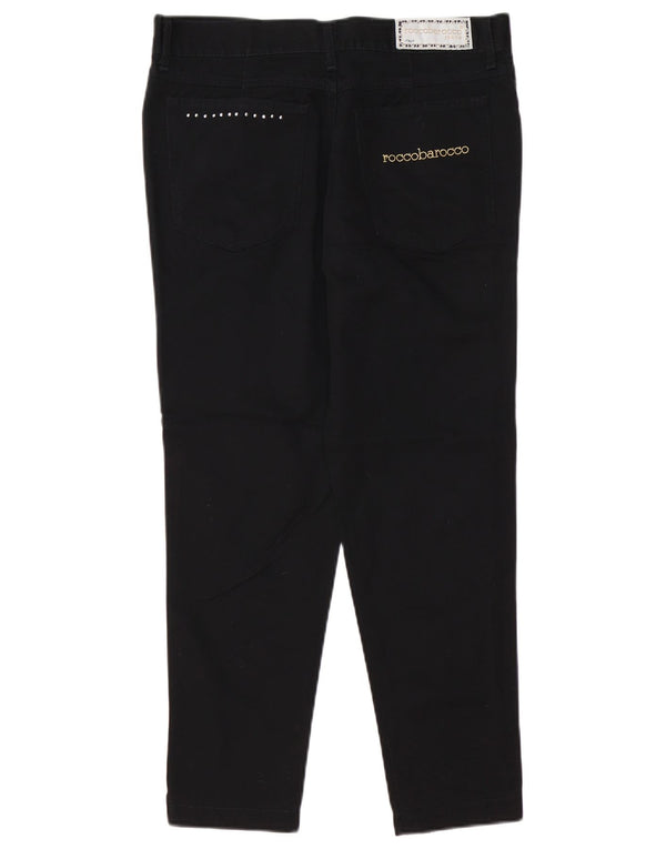 ROCCOBAROCCO Womens Slim Cropped Jeans IT 48 XL W34 L25 Black Cotton