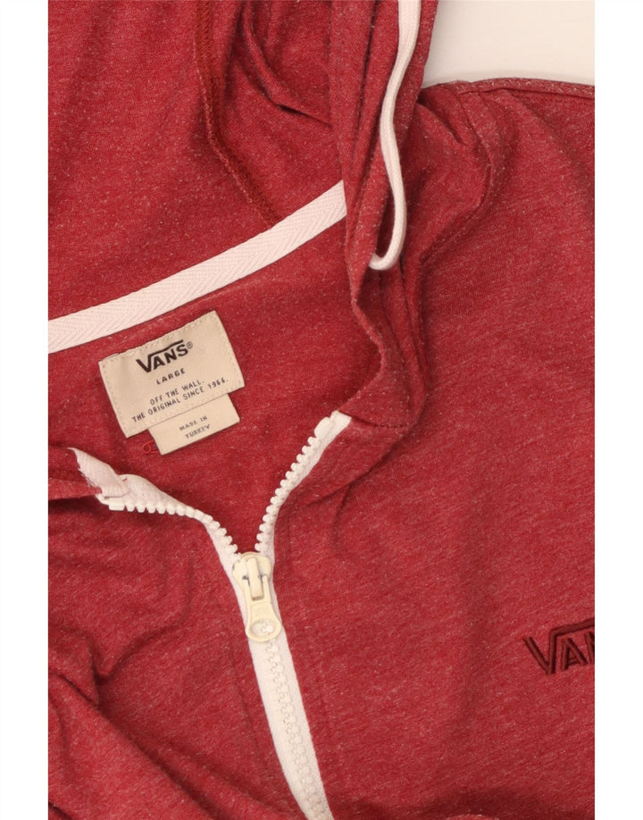 Vans Mens Zip Hoodie Sweater Large Red