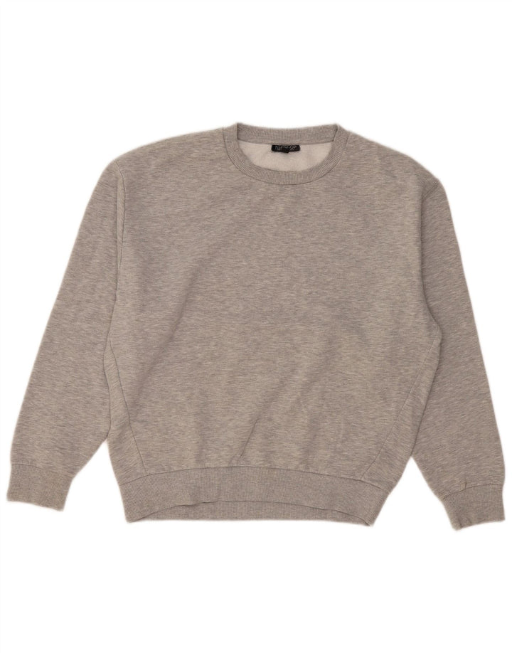 Topshop Womens Oversized Sweatshirt Jumper UK 10 Small  Grey Polyester