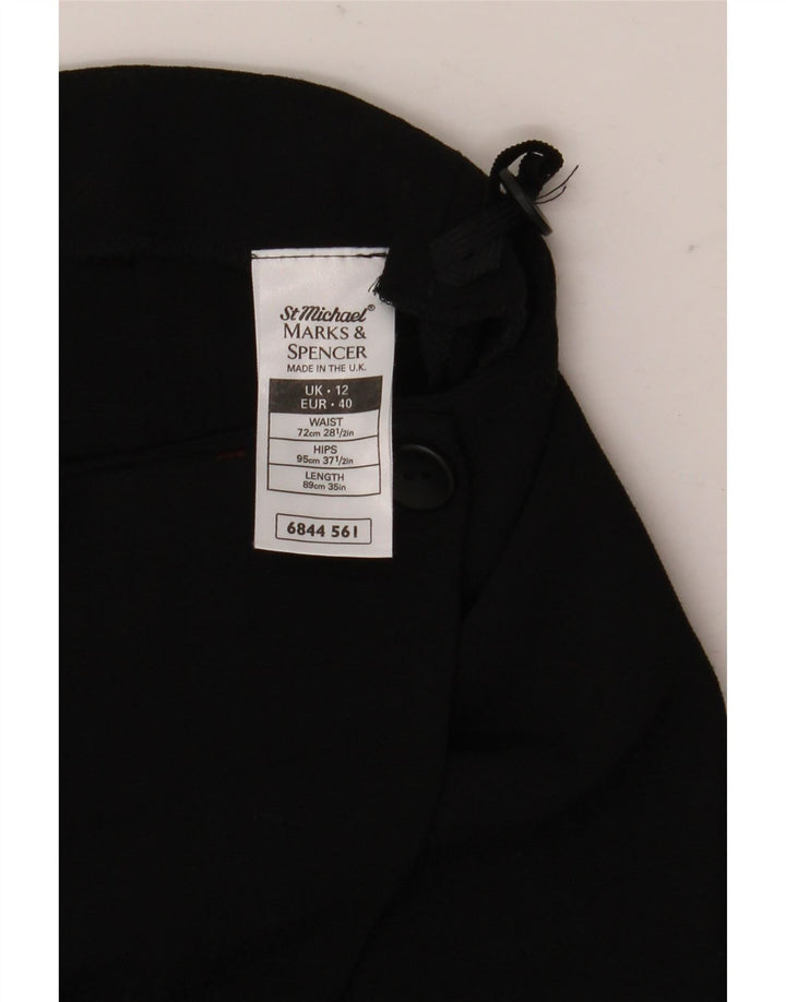 Marks & Spencer Womens Wrap Skirt UK 12 Medium W28 Black Polyester