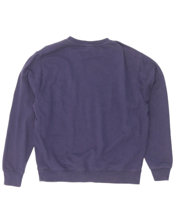 Nike Womens Oversized Sweatshirt Jumper UK 14 Medium Navy Blue Cotton