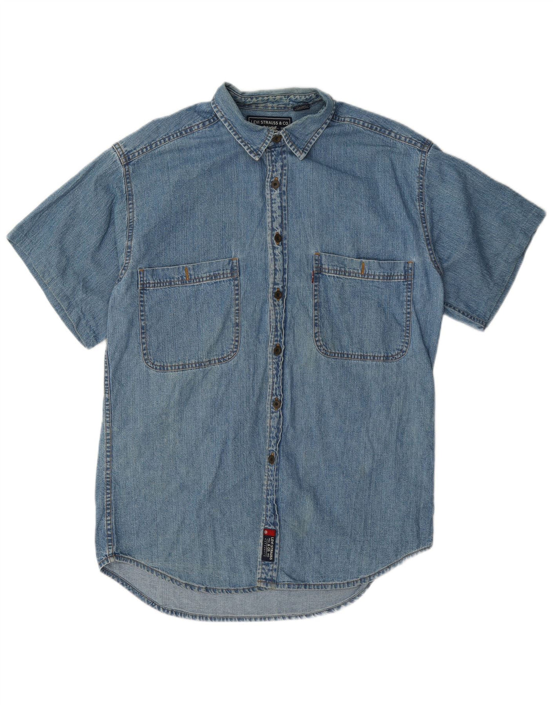 Levi's Mens Short Sleeve Denim Shirt Medium Blue Cotton