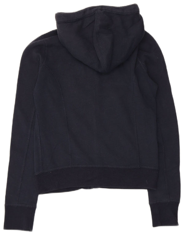 Abercrombie & Fitch Womens Zip Hoodie Sweater UK 12 Medium Navy Blue Cotton