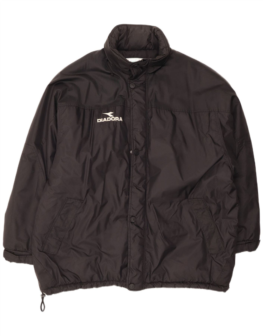 DIADORA Mens Loose Fit Windbreaker Jacket UK 44 2XL Black