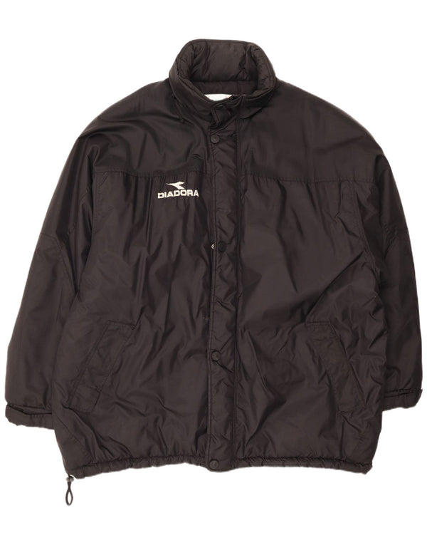 DIADORA Mens Loose Fit Windbreaker Jacket UK 44 2XL Black