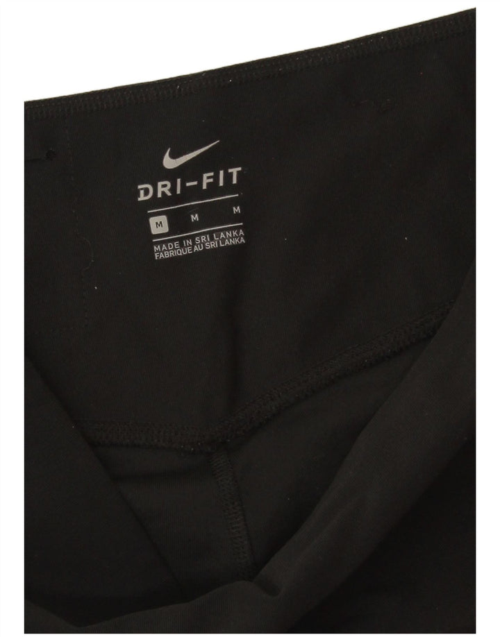 Nike Womens Dri Fit Capri Leggings UK 14 Medium  Black Polyester