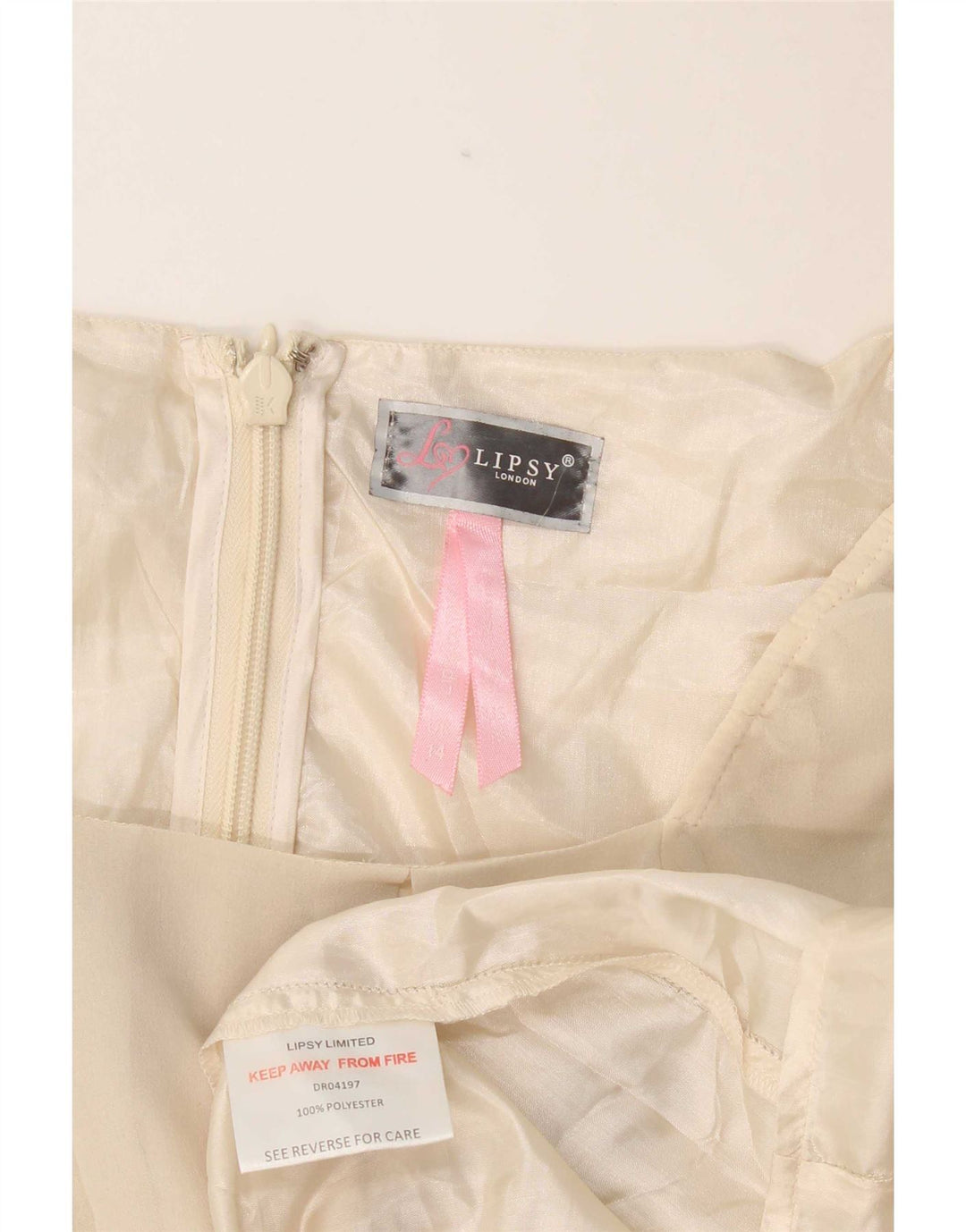 Lipsy Womens 3/4 Sleeve Shift Dress UK 14 Medium Off White Polyester