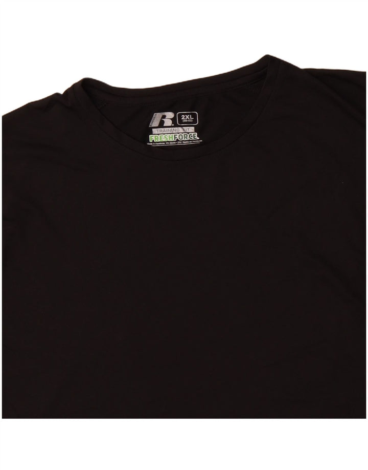 Russell Athletic Mens T-Shirt 2XL Black Polyester