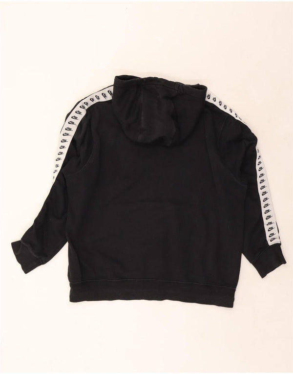 Nike Womens Graphic Oversized Hoodie Jumper UK 16 Large Black Colourblock