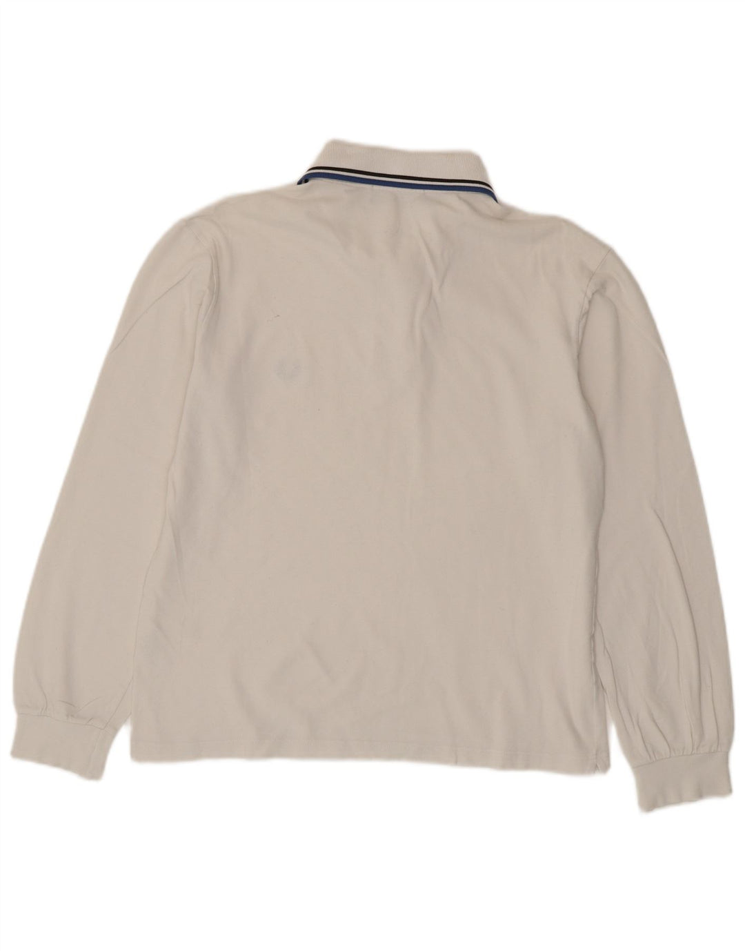 Fred Perry Mens Long Sleeve Polo Shirt Medium White Cotton