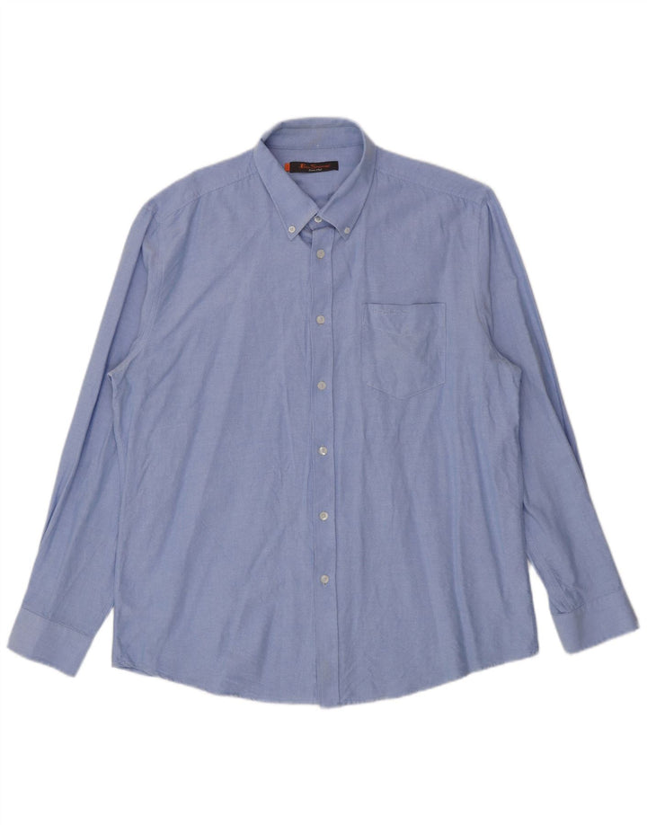 Ben Sherman Mens Shirt XL Blue Cotton