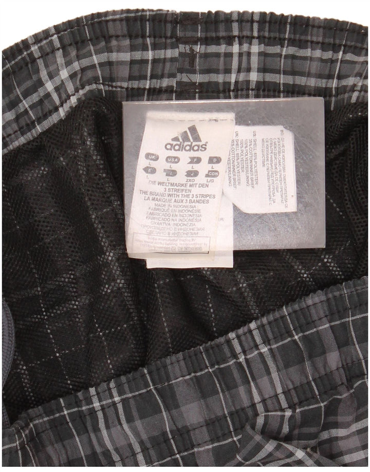 ADIDAS Mens Swimming Shorts Large  Black Check Polyester