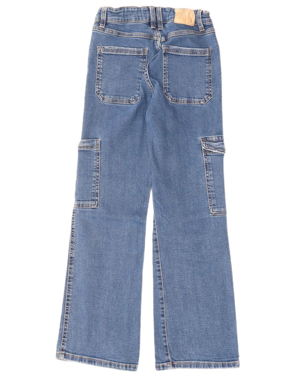 ZARA Boys High Waist Wide Leg Jeans 13-14 Years W26 L28 Blue Cotton