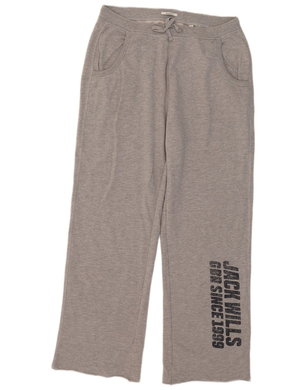 Jack Wills Womens Graphic Tracksuit Trousers UK 14 Medium Grey Flecked