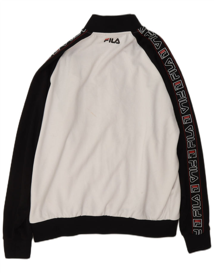 Fila Mens Graphic Tracksuit Top Jacket Small White Colourblock Polyester