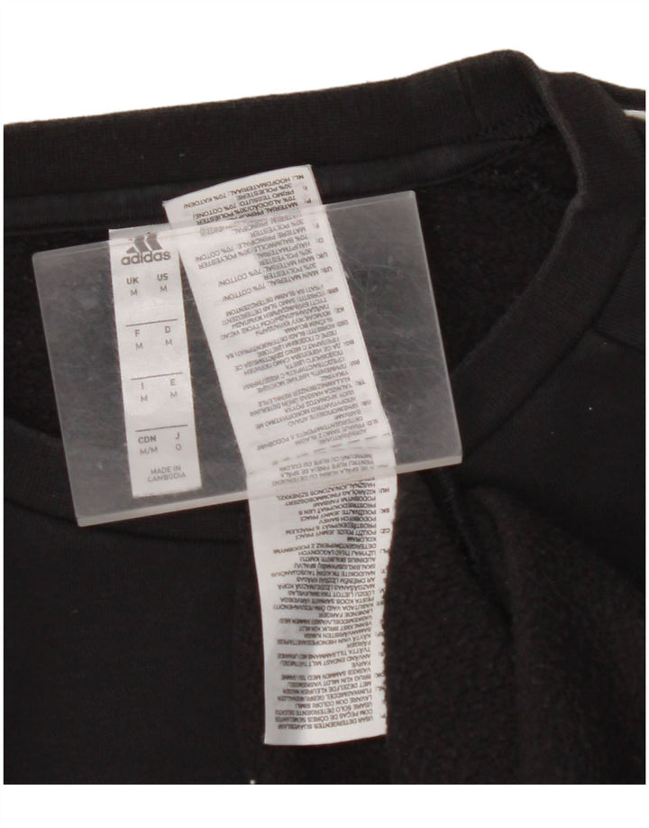 ADIDAS Mens Sweatshirt Jumper Medium Black Cotton