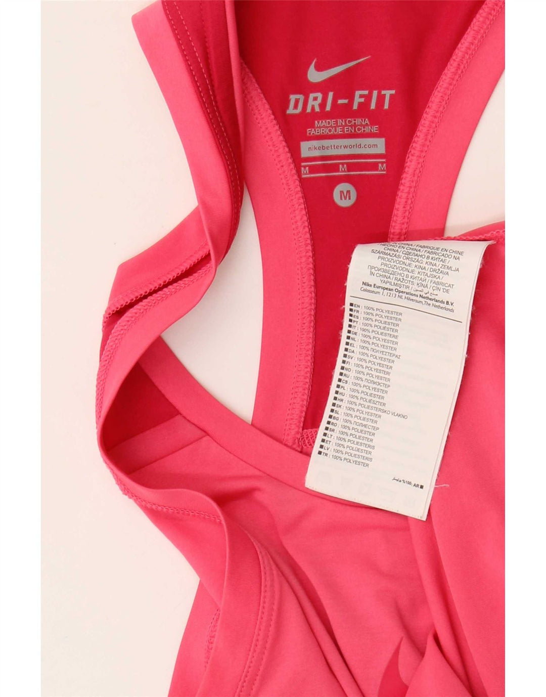 Nike Womens Dri Fit Graphic Vest Top UK 12 Medium Pink Polyester