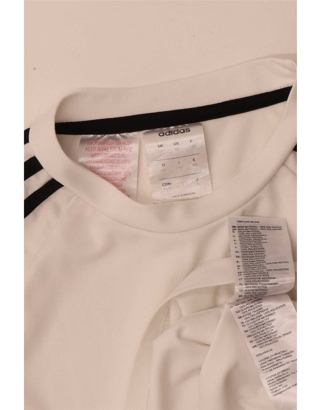 Adidas Boys Climalite T-Shirt Top 7-8 Years White Polyester