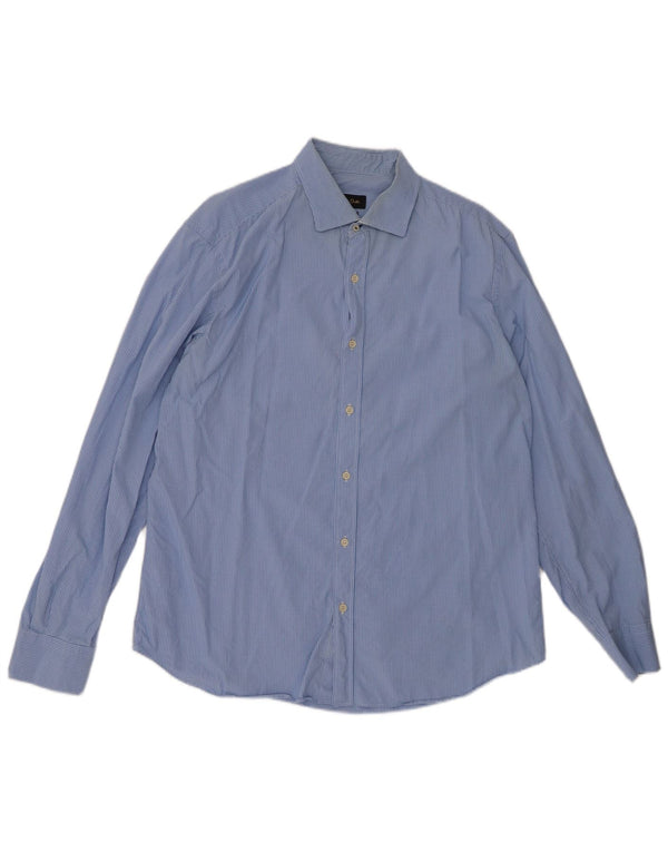 MASSIMO DUTTI Mens Slim Fit Shirt XL Blue Gingham