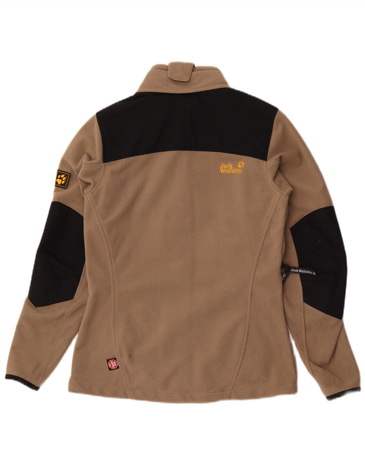 JACK WOLFSKIN Womens Fleece Jacket UK 10 Small Brown Colourblock Polyester