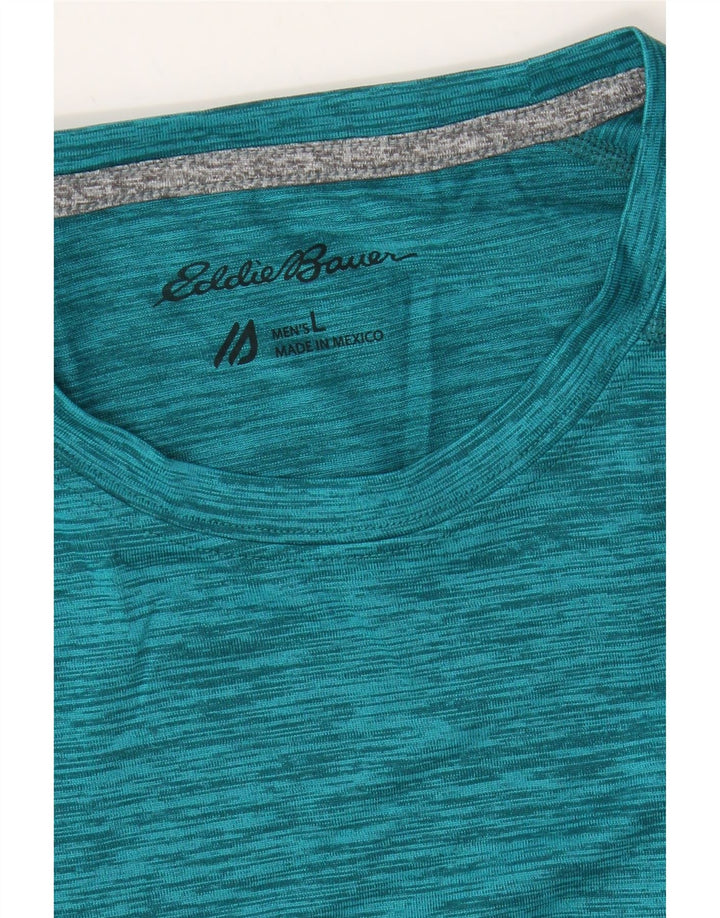 EDDIE BAUER Mens Top Long Sleeve Large Blue Pinstripe Polyester Vintage Eddie Bauer and Second-Hand Eddie Bauer from Messina Hembry 