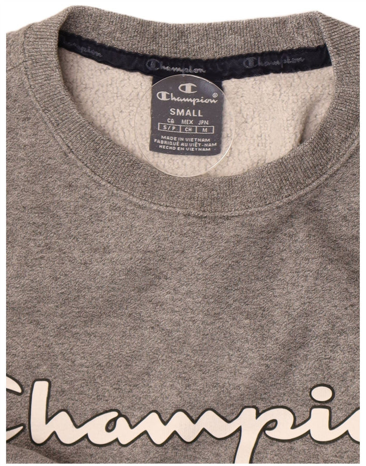Champion Womens Graphic Oversized Sweatshirt Jumper UK 10 Small Grey