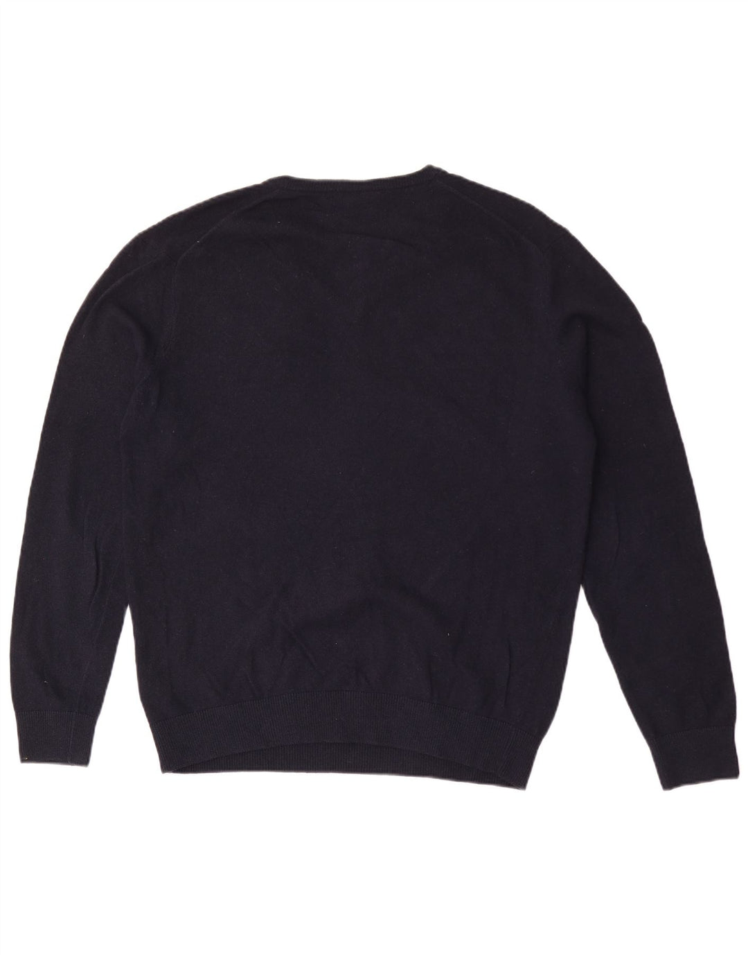 Lacoste Mens V-Neck Jumper Sweater Size 5 Large Navy Blue Wool
