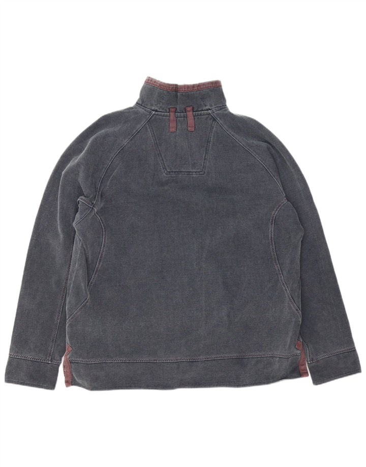 FAT FACE Mens Zip Neck Sweatshirt Jumper Large Grey Cotton