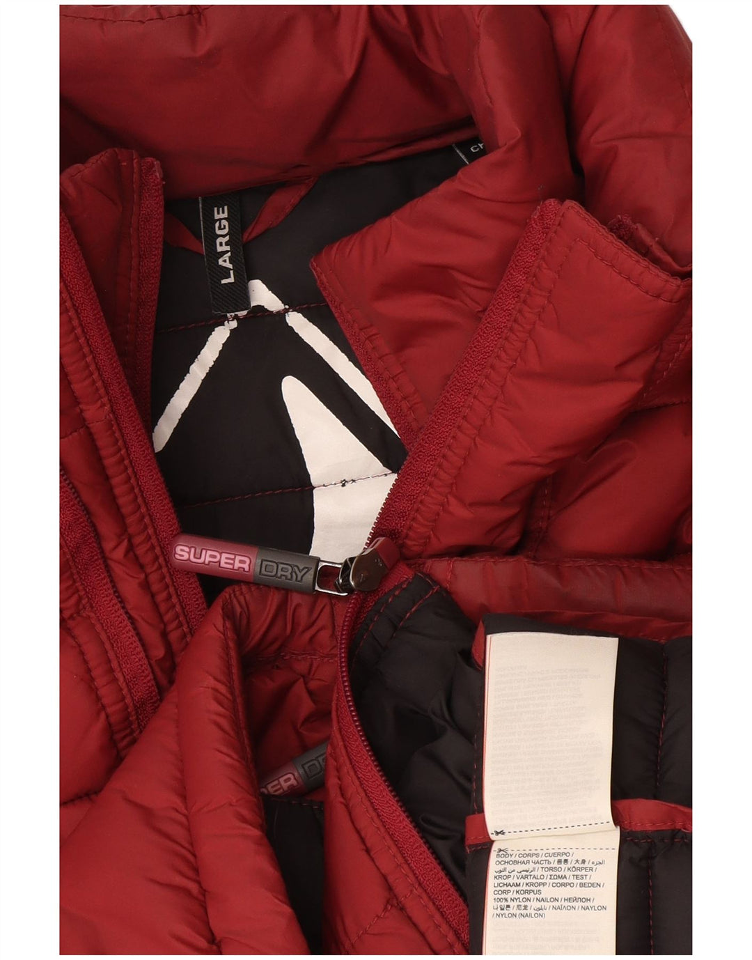 Superdry Mens Padded Jacket UK 40 Large Burgundy Nylon