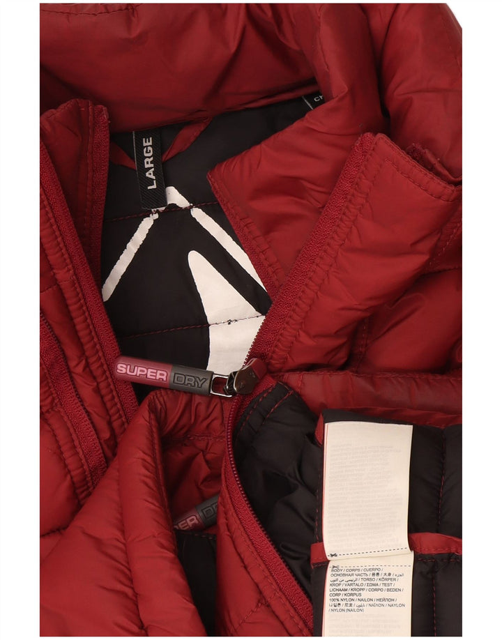 Superdry Mens Padded Jacket UK 40 Large Burgundy Nylon