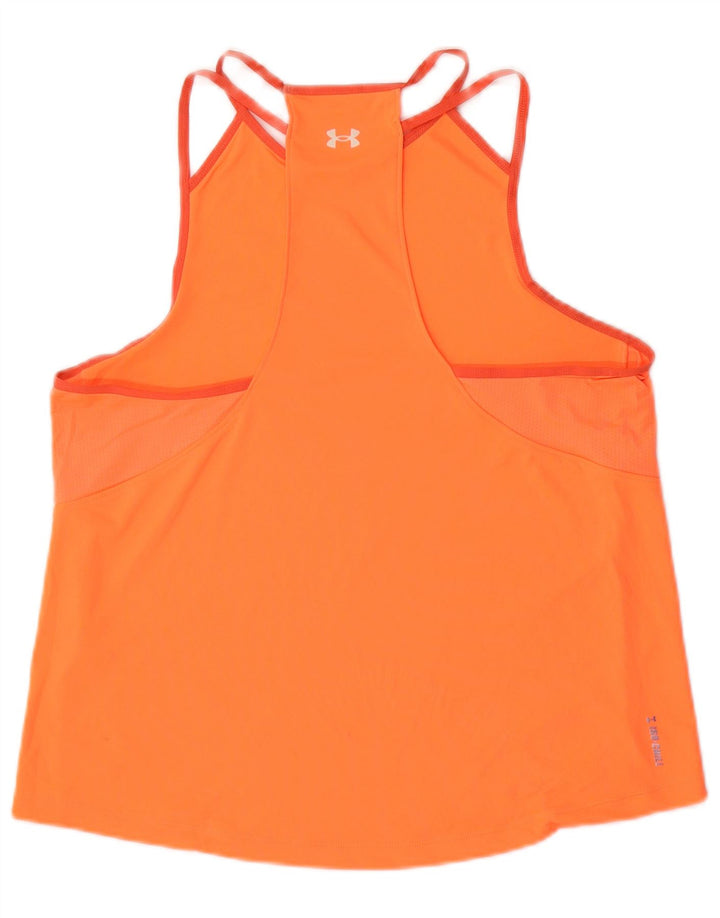 Under Armour Womens Vest Top UK 14 Large Orange Polyester