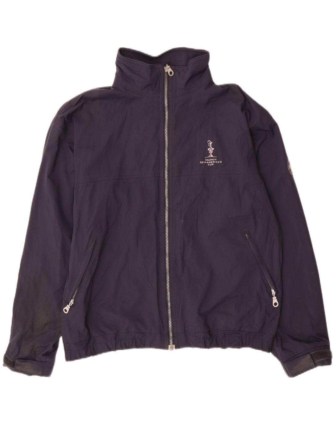 MURPHY & NYE Mens Loose Fit Rain Jacket UK 38 Medium Navy Blue Nylon