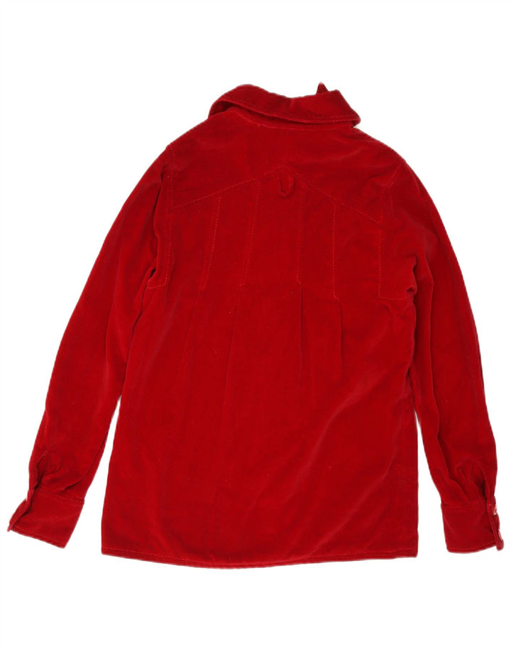 Dotti Didit Womens Velvet Shirt UK 8 Small Red