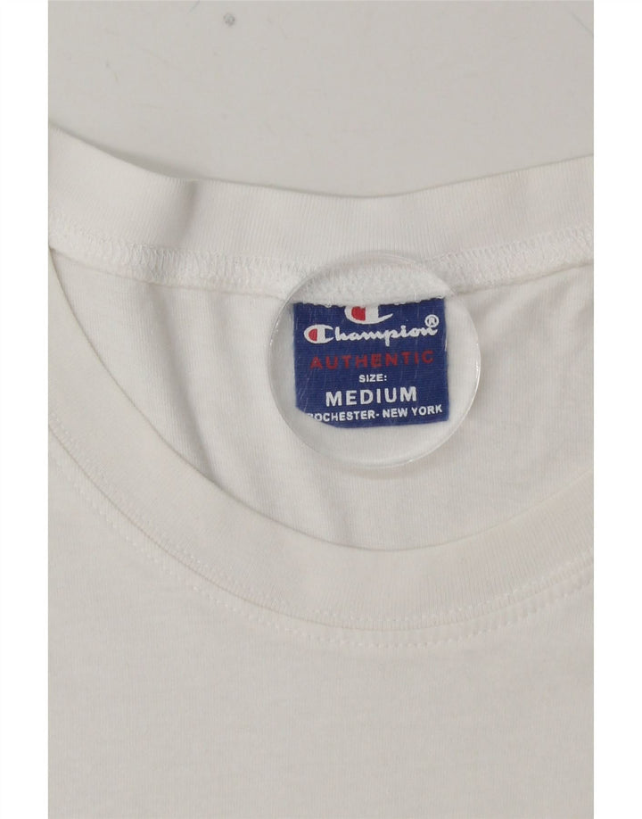 CHAMPION Mens Graphic T-Shirt Top Medium White