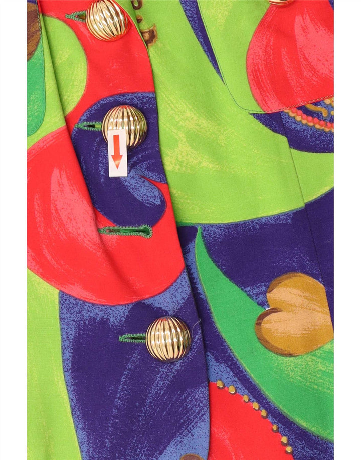 Vintage Womens Blazer Jacket IT 42 Medium Multicoloured Patchwork
