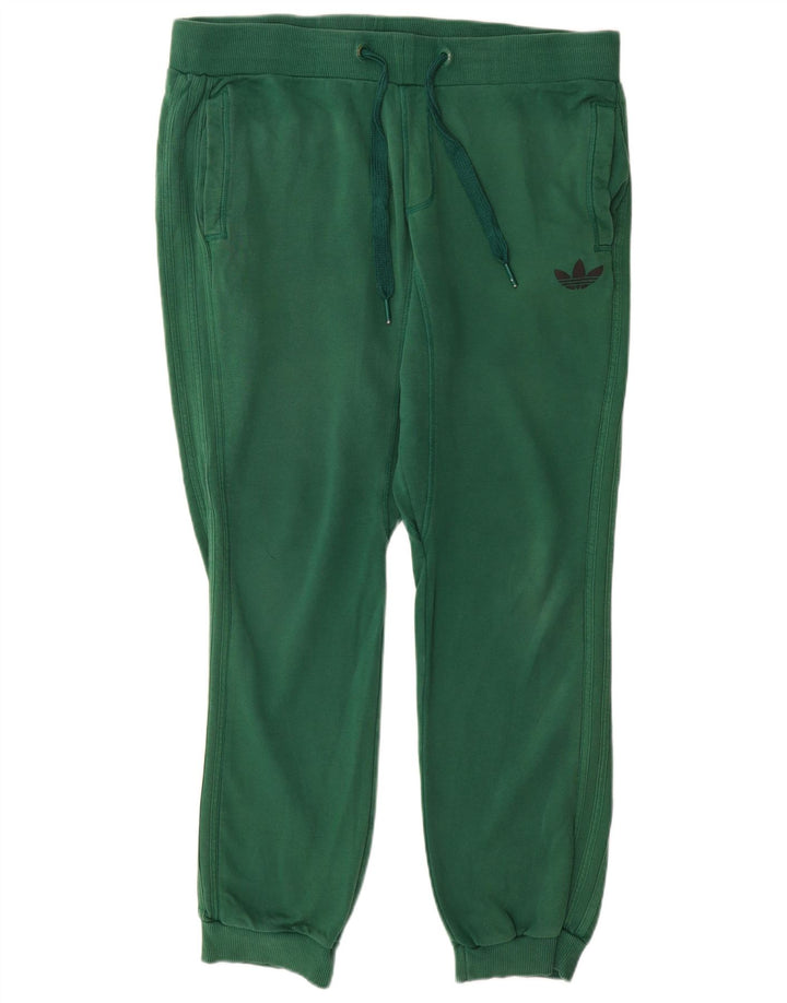 ADIDAS Mens Tracksuit Trousers Joggers XL  Green Cotton