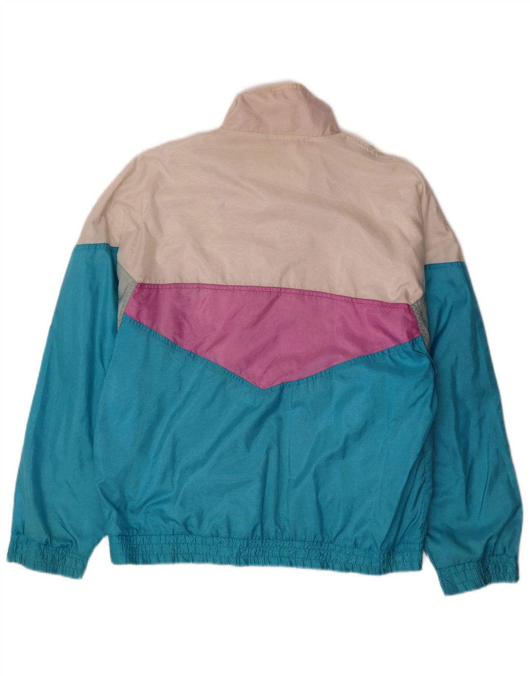 VINTAGE Mens Tracksuit Top Jacket IT 48/50 Medium Blue Colourblock Nylon