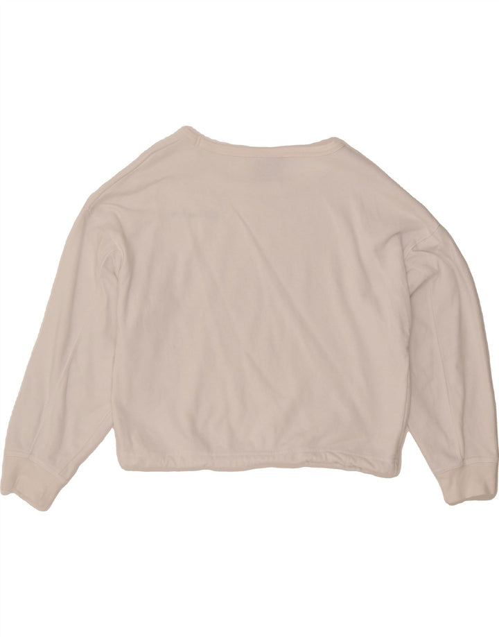 CHAMPION Womens Crop Oversized Sweatshirt Jumper UK 10 Small White Vintage Champion and Second-Hand Champion from Messina Hembry 