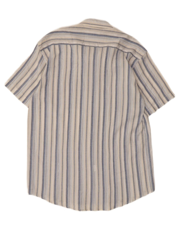 Vintage Mens Short Sleeve Shirt Size 16 41 Large Multicoloured Striped