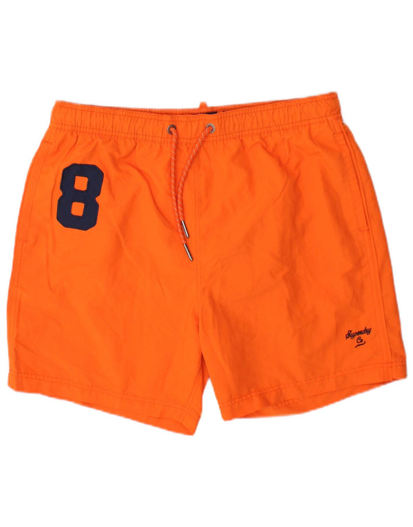 Superdry Mens Graphic Swimming Shorts Large  Orange Polyester