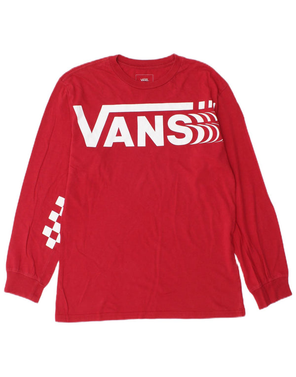 VANS Mens Classic Fit Graphic Top Long Sleeve Small Red Cotton