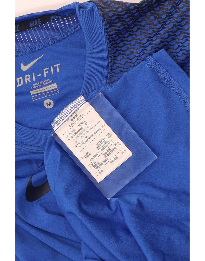 Nike Mens Dri Fit Graphic T-Shirt Top Medium Blue Polyester