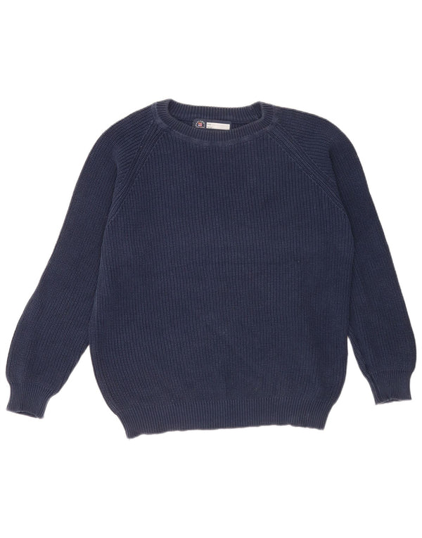 Vintage Mens Boat Neck Jumper Sweater 2XL Navy Blue Cotton