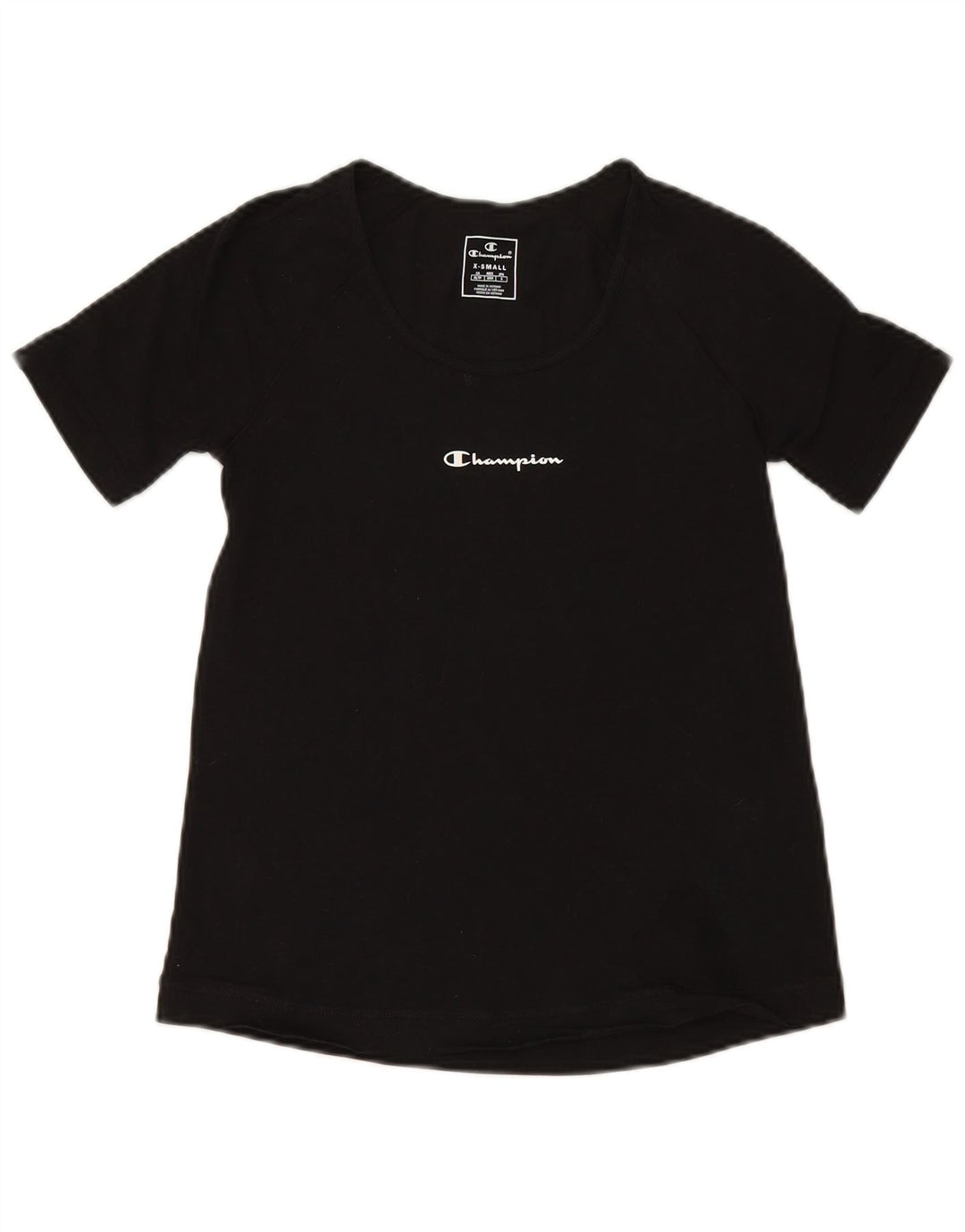 CHAMPION Womens T-Shirt Top UK 6 XS Black Cotton