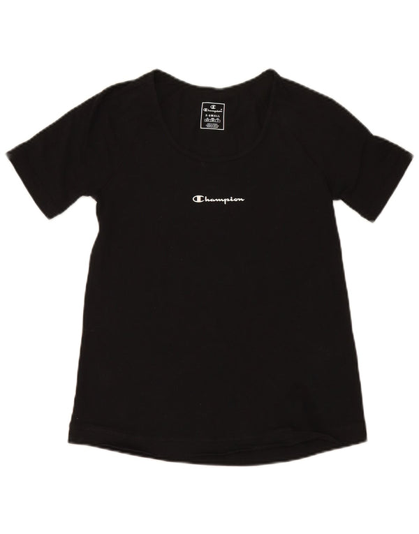 CHAMPION Womens T-Shirt Top UK 6 XS Black Cotton