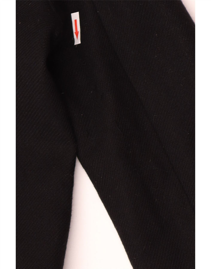 Zara Womens Double Breasted Coat UK 14 Medium Black Wool