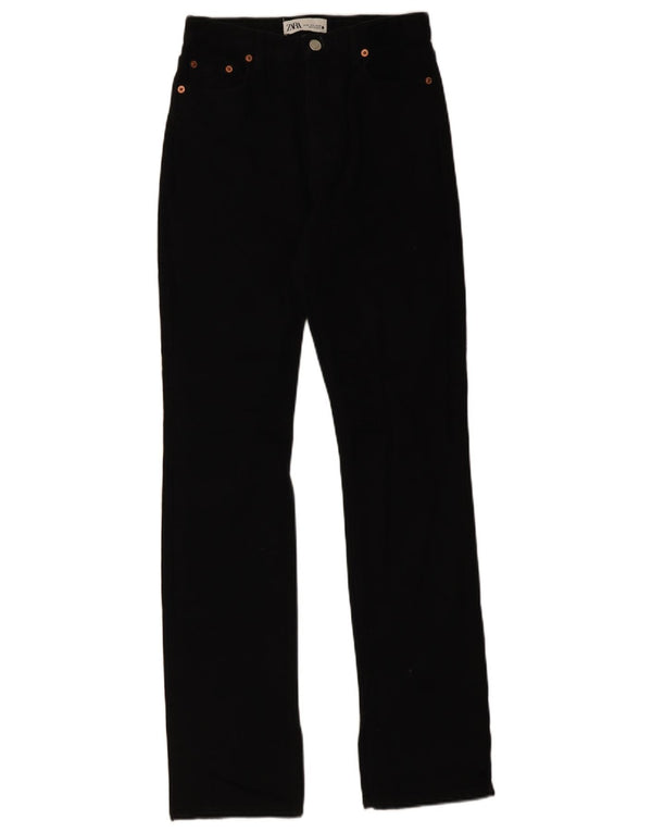 Zara Womens High Waist Jeans EU 36 XS W26 L34 Black Cotton
