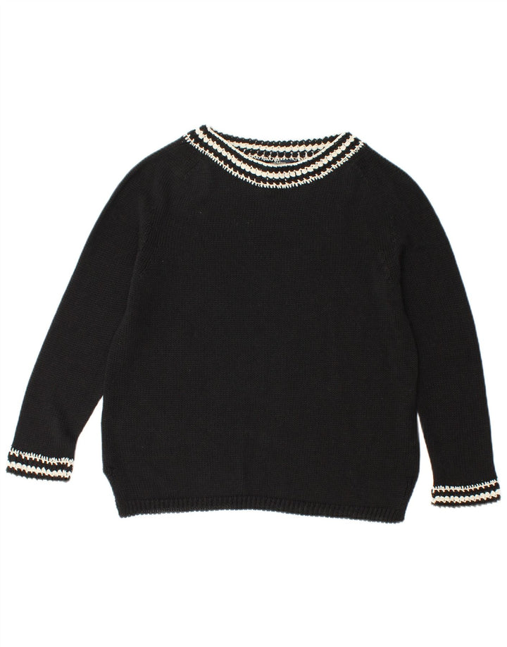 MAX MARA Womens Crop Boat Neck Jumper Sweater UK 10 Small Black