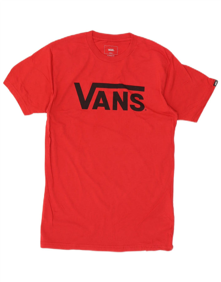 VANS Mens Classic Fit Graphic T-Shirt Top Small Red Cotton