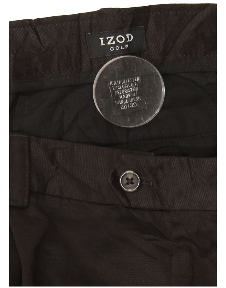 IZOD Mens Golf Pegged Suit Trousers W40 L30 Black Polyester